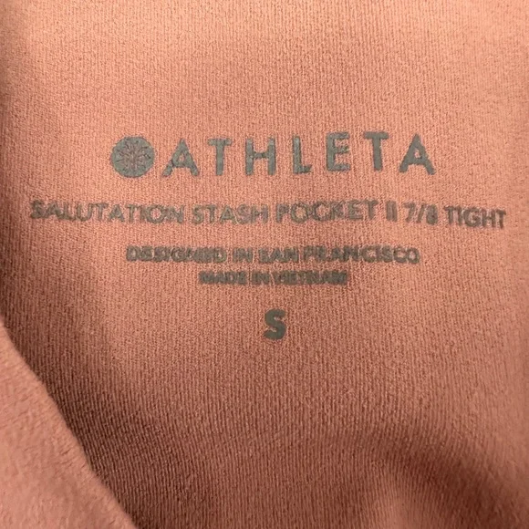 Athleta Brown Taupe 7/8 Salutation Stash Pocket Small Tights Leggings High Waist - Picture 16 of 16